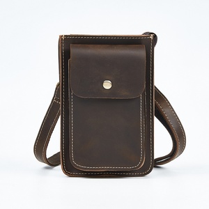 Riñonera Retro Vintage de Cuero Genuino para Hombre, Diseño Crazy Horse, con Cierre de Cremallera, Impermeable - Product Image 3