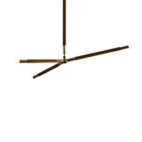 American New minimalista negro moderno techo LED Villa sala de estar candelabro de cobre restaurante bar lámparas decorativas de mesa larga