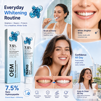 Dentifrice blanchissant sans fluorure personnalisé en usine, OEM, avec 7,5 % d'hydroxyapatite, protège l'émail, répare les dents