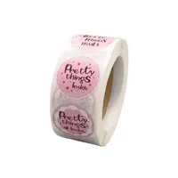 Pegatina redonda de PVC brillante impresa personalizada para sándwich, Pizza, hamburguesa, embalaje de papel térmico para material PET, pan, aperitivos, uso