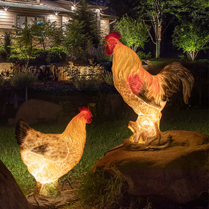 Lámpara Solar LED con Forma de Gallo y Gallina para Decoración de Jardín y Césped - Product Image 3