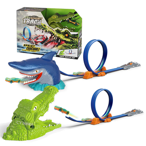 Alta calidad tiburón dinosaurio escena eyección <span class=keywords><strong>pista</strong></span> aleación coche juguete tren <span class=keywords><strong>pista</strong></span> para niños - Product Image 1