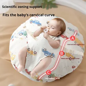 Almohada de Alimentación para Recién Nacidos, Almohada de Confort para las Cuatro Estaciones, Algodón Puro, Estampado de Oso de Dibujos Animados, Moderna, Transpirable, Lavable para Bebés y Niños Pequeños - Product Image 3