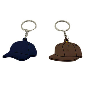 Thời Trang Tinh Tế <span class=keywords><strong>PVC</strong></span> Cao Su Mũ Bóng Chày Phong Cách Móc Chìa Khóa Cá Tính Ba Lô Chìa Khóa Đồ Trang Sức - Product Image 4