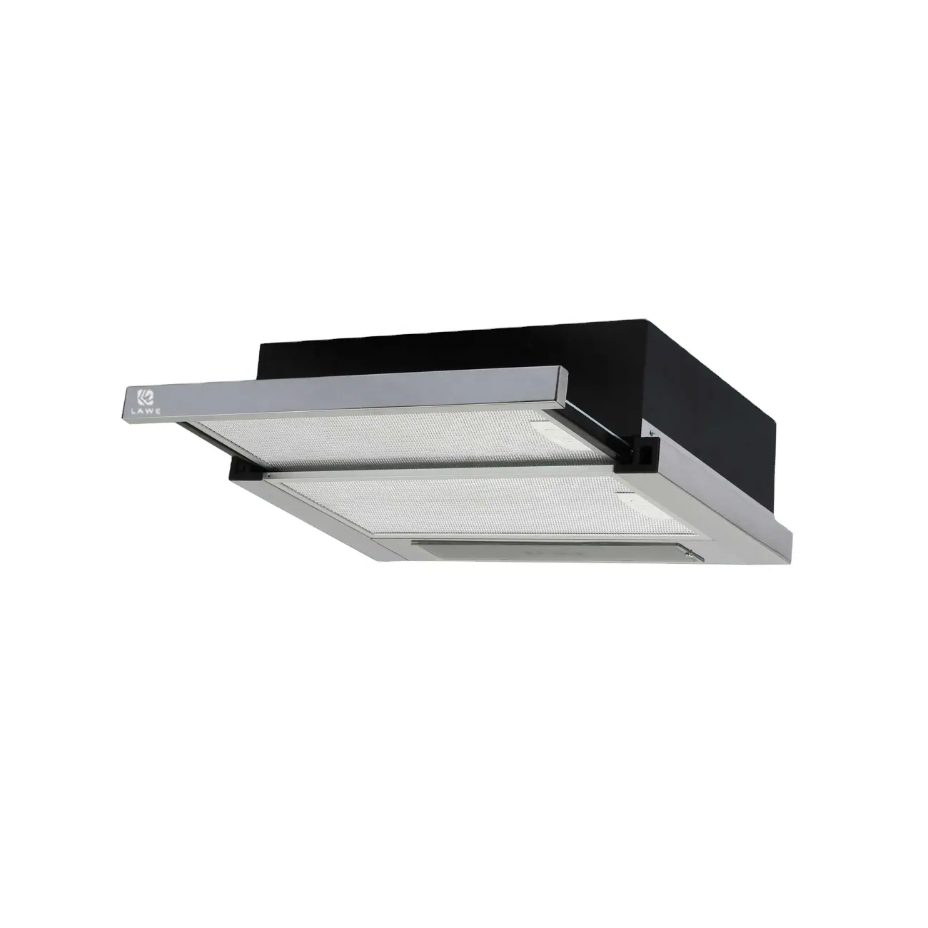 23 inci Stainless Slide Out Range Hood dapur cerobong asap kap mesin tembaga reputasi baik tarik keluar ekstraktor hitam kap mesin