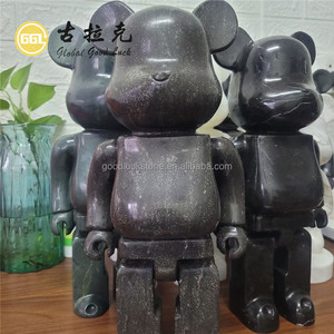 Sculture dell'orso degli ornamenti divertenti della statua del orsacchiotto di modo scolpito pietra di marmo