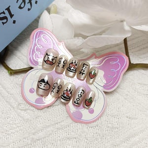 Uñas Postizas <span class=keywords><strong>de</strong></span> Dibujos Animados para Niñas <span class=keywords><strong>de</strong></span> 10 a 16 Años, 10 Piezas, Puntas <span class=keywords><strong>de</strong></span> Uñas Xiao Xin, Pegatinas <span class=keywords><strong>de</strong></span> Uñas con Diseño <span class=keywords><strong>de</strong></span> Pastel <span class=keywords><strong>de</strong></span> Fresa - Product Image 2