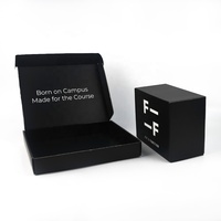 Boîte d'expédition en carton ondulé noir mat avec impression intérieure personnalisée, boîte d'expédition noire de luxe pour l'emballage de produits de commerce électronique de marque