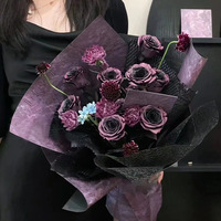 Kertas Pembungkus Bunga Festival Qixi - Kertas Pembungkus Bunga Ungu, Kertas Pembungkus Bunga Saus Plum Hitam, Bahan-bahan