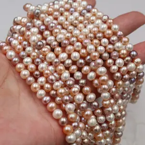 Großhandel 40cm 3-8mm Echter Süßwasser perlens trang makellos 16 Zoll lange Kette 2A Perlenkette SCHMUCK DIY