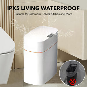 حركة بلاستيكية بيضاء آلية 13 لتر 16 لتر ذكية من البلاستيك للاستخدام المنزلي في المطبخ والحمام والمكتب المنزلي - Product Image 5