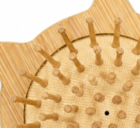 Brosse à cheveux en bois pour jeunes enfants, brosse de massage en bois à coussin d'air, forme de chat, mignonne
