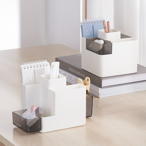 クリエイティブ透明デスクトップペンホルダー & ノート収納ラックシンプルオフィス & 学校スペースソリューション - Product Image 1