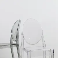Transparent Crystal Plastic Dining Chair, Stackable