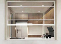 Ventana Corredera Vertical Blanca con Rejillas para Cocina, Tipo Single Hung, Tamaño Personalizado