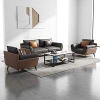 Ensemble de canapés de direction haut de gamme en similicuir, mobilier de luxe pour salle de réunion et espace lounge de bureau