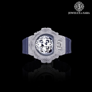 Reloj de Lujo con Diamantes Moissanite, Correa de Goma, Estilo Hip Hop, Cuarzo, Disponible al Mejor Precio - Product Image 4