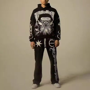 Graphic Pullover <b>Hoodie</b> Cropped Woven Casual Designer Luxury Custom Rhinestone Eco-Friendly Oversized Streetwear - Product Image 2