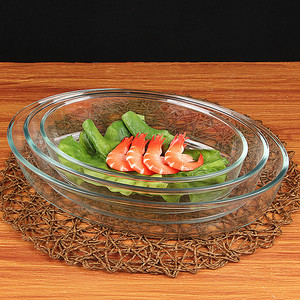 Conjunto de 3 Assadeiras Ovais de Vidro Borossilicato Resistente ao Calor para Assar, Cozinhar Peixes a Vapor e Servir |   Apto para Forno - Product Image 4