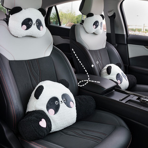 Coussin de soutien lombaire et cervical en peluche Panda pour voiture, ergonomique, chaud pour l'hiver - Product Image 1