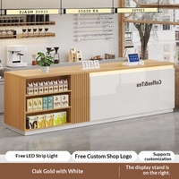 QT-250X Comptoir de caisse personnalisable YHSYT-2503 pour les magasins de thé au lait, d'aliments pour animaux et de supermarchés, design moderne et minimaliste avec rangement