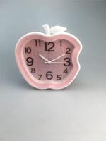 Horloge de bureau en forme de pomme grande police BB horloge de chevet couleur bonbon dortoir petit réveil