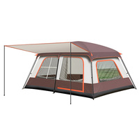 Tente de glamping de luxe pour 2 à 12 personnes, grand espace, imperméable, protection UV, tente de camping familiale avec auvent