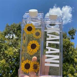 BPA Free 500 Ml 1000 Ml <b>Clear</b> Milk Carton Leak-Proof Water Bottle <b>with</b> Custom Logo Party Use Dishwasher Safe - Product Image 1