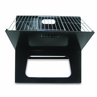 Barbecue pliable de randonnée en plein air, charbon de bois, aluminium, portable, barbecue pliable à deux volets avec valise