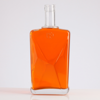 Ensemble de bouteilles en verre vides de haute qualité pour liqueur/vin/café, 50 ml/200 ml/375 ml/500 ml/750 ml, avec bouchon à couronne pour les boissons