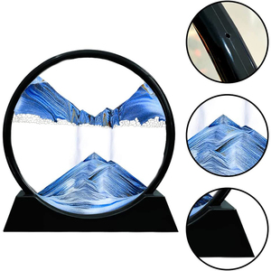 Image d'art de <span class=keywords><strong>sable</strong></span> en mouvement bleu de 7 pouces verre rond 3D paysage de mer profonde affichage en mouvement <span class=keywords><strong>cadre</strong></span> de <span class=keywords><strong>sable</strong></span> fluide - Product Image 5