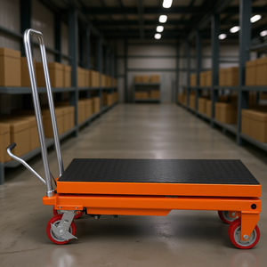 รถยกไฮดรอลิกแบบกรรไกรเดี่ยว รับน้ำหนักได้ 1100 ปอนด์ ความสูงยก 35.4 นิ้ว รุ่นสำหรับการขนย้ายวัสดุ - Product Image 2