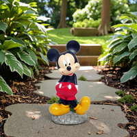 Statuette de dessin animé 3D en résine classique, souris amoureuses souriantes, décoration de jardin extérieur, figurines sur pied, faites à la main sur mesure