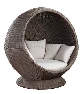 Ball Shaped Balcony Outdoor Furniture Leisure Resin Rattan Sun Lounger Cocoon Chairs