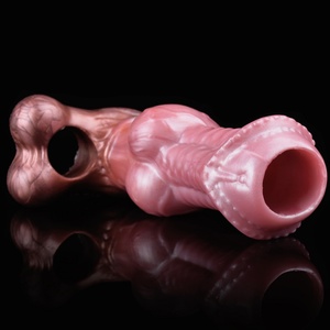 Fantasy Horse Knot Sex Toy Silicone Sheath Cock Enlargement and Extender Hollow <b>Dildo</b> Male Masturbator Penis Sleeve for Men - Product Image 4