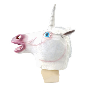 Masque en latex de chèvre blanc, accessoire de fête costumée, unisexe - Product Image 4
