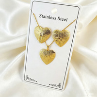 Wholesale 316L Stainless Steel 18k PVD Plated Flower Pendant Necklace Earrings Vintage Chic Waterproof Party Jewelry Set Gift