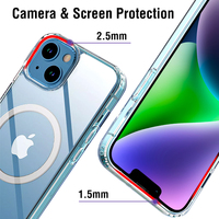 Us Warehouse Crystal Clear TPU + PC Magnetic Protective Case pour Iphone 16 Plus Support Wireless Charging Mag Shockproof Cover