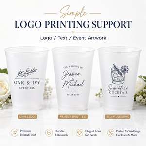 Vasos <span class=keywords><strong>de</strong></span> <span class=keywords><strong>Bar</strong></span> Personalizados con Logotipo para Bodas, Vasos Desechables <span class=keywords><strong>de</strong></span> PP Esmerilado <span class=keywords><strong>de</strong></span> 12oz y 16oz para Beber Cócteles - Product Image 4
