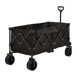 Carrito de camping plegable para exteriores, cuatro ruedas, capacidad de carga de 150 kg, carrito de almacenamiento plegable de acero al carbono para uso en exteriores - Product Image 2