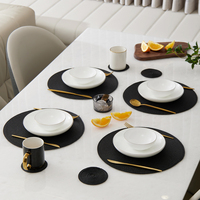 Vente en gros Napperon moderne en plastique de luxe Tabletex Tapis de table à manger en PP tissé tressé résistant à la chaleur Classique pour restaurants