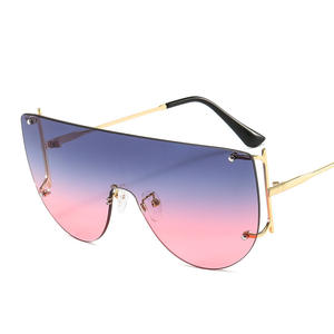Nuevas Gafas de Sol Vintage para Mujer, Montura Metálica Cuadrada sin Aro, Protección UV400, Tamaño Grande, 2021 - Product Image 4