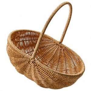 Cestino per il pane 15 pollici per bambini vuoto regalo da Golf ovale grande Rattan cotone corda con tavolo e coperchio in fibra Hotel Picnic Play - Product Image 5