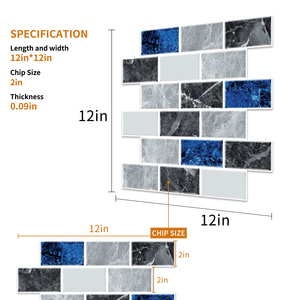 Vỏ và dính khảm trắng tự dính 3D Gel khảm nhà bếp dày hơn nâng cấp tường gạch không thấm nước và có thể tháo rời - Product Image 6