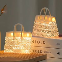 Lampe de bureau LED créative, mini sac en forme de diamant, veilleuse, logo personnalisé, décoration intérieure écologique, matériau PS