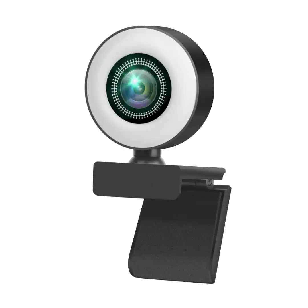 HD 1080p Webcam mit Drei-Stufen-Ringlicht und eingebautem Mikrofon für Live-Steaming Computer-Webcam