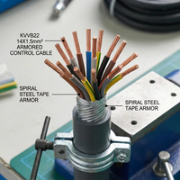 Cable de Control Blindado PrimePro KVVB22 450/750V Multiconductor Cu con Doble Armadura de Cinta de Acero STA, Cubierta de PVC, Cable de Señal para Entierro Directo