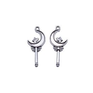 Antik Gümüş Çinko Alaşım Yıldız Sihirli Değnek Charm Kolye DIY Kolye Bilezik Takı Yapımı Toptan Malzemeleri - Product Image 4