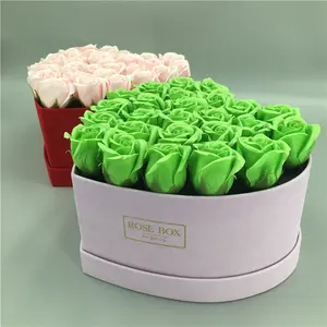 제조업체 공장 맞춤형 디자인 장미 로고 인쇄 꽃 상자 벨벳 선물 하트 모양 상자로 만든 UV 코팅 엠보싱