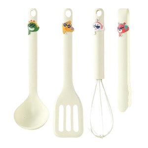 Juego de utensilios de cocina de silicona, 4 piezas, espátula resistente al calor de calidad alimentaria, cuchara, pinzas, batidor para uso doméstico y comercial - Product Image 1